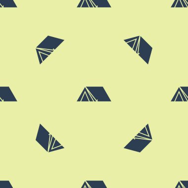 Mavi turist çadır simgesi beyaz arka planda izole Dikişsiz desen. Kamp sembolü. Vektör Illustration