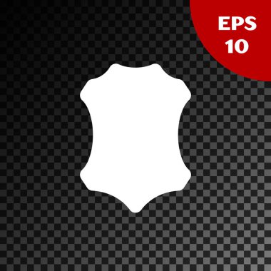 Beyaz deri simgesi şeffaf koyu arka planda izole. Vektör Illustration