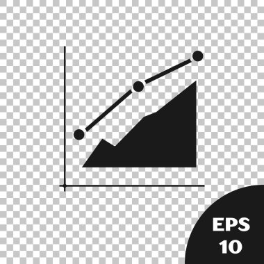 Şeffaf arkaplanda siyah pasta grafiksel simgesi izole edildi. Diyagram çizelgesi. Vektör İllüstrasyonu