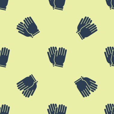 Mavi Bahçe eldiven simgesi izole Dikişsiz desen beyaz arka plan üzerinde. Kauçuk eldiven işareti. Tarım el koruması, eldiven güvenliği. Vektör Illustration