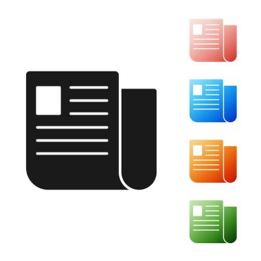 Siyah Dosya belge simgesi beyaz arkaplanda izole edildi. Kontrol listesi simgesi. İş konsepti. Simgeleri renklendirin. Vektör İllüstrasyonu