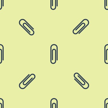 Mavi kağıt klip simgesi beyaz arka planda yalıtılmış Dikişsiz desen. Vektör Illustration