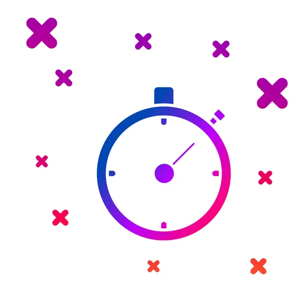 Icona Cronometro a colori isolata su sfondo bianco. Un timer temporale. Segno cronometro. Gradiente forme dinamiche casuali. Illustrazione vettoriale — Vettoriale Stock