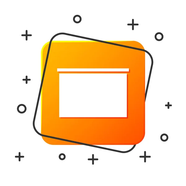 Ícone de quadro branco isolado no fundo branco. Assinatura do quadro-negro. Botão quadrado laranja. Ilustração vetorial — Vetor de Stock