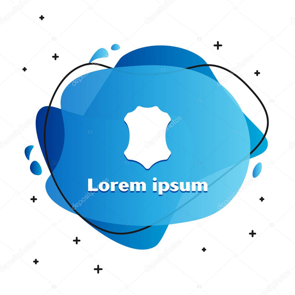 White Leather icon isolated on white background. Abstract banner with liquid shapes. Vector Illustration
