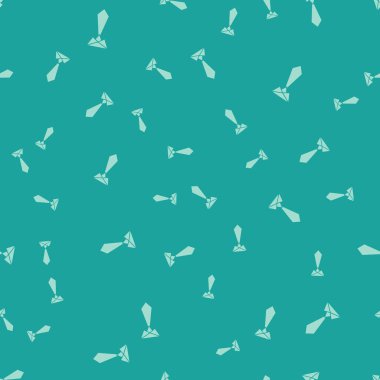 Yeşil Kravat simgesi yeşil arka plan üzerinde izole dikişsiz desen. Kravat ve boyun bezi sembolü. Vektör İllüstrasyonu