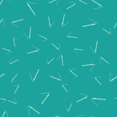 Yeşil Kalem çizgi simgesi yeşil arka plan üzerinde sorunsuz desen izole. Vektör İllüstrasyonu