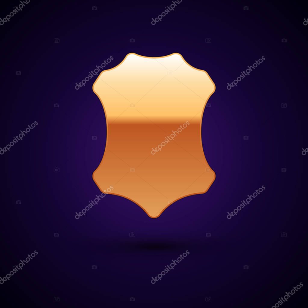Gold Leather icon isolated on dark blue background. Vector Illustration