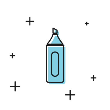 Beyaz arka planda yalıtılmış siyah marker kalem simgesi. Vektör İllüstrasyonu