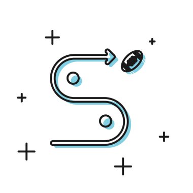 Siyah Planlama strateji kavram simgesi beyaz arka plan üzerinde izole. Futbol veya Amerikan futbol kupası oluşumu ve taktiği. Vektör İllüstrasyonu