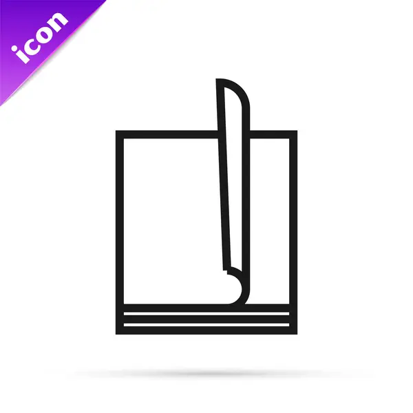 Schwarzes Dateidokument-Symbol isoliert auf weißem Hintergrund. Checklisten-Symbol. Geschäftskonzept. Vektorillustration — Stockvektor