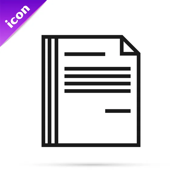 Schwarzes Dateidokument-Symbol isoliert auf weißem Hintergrund. Checklisten-Symbol. Geschäftskonzept. Vektorillustration — Stockvektor