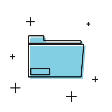 Beyaz arka planda yalıtılmış Siyah Belge klasör simgesi. Muhasebe bağlayıcı sembolü. Muhasebe yönetimi. Vektör İllüstrasyonu