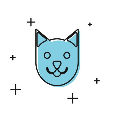 Beyaz arka planda siyah kedi simgesi izole edildi. vektör illüstrasyonu