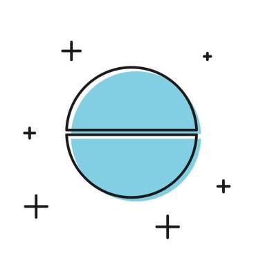 Siyah Tıp hapı veya tablet simgesi beyaz arka plan üzerinde izole. Kapsül hapı ve ilaç işareti. Eczane tasarımı. Vektör İllüstrasyonu