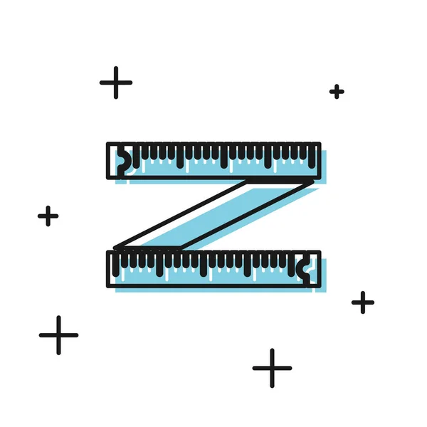 Fekete szalag mér ikon elszigetelt-ra fehér háttér. Mérőszalag. Vektoros illusztráció — Stock Vector