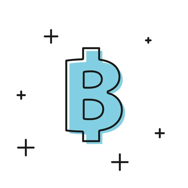 Schwarzes Kryptowährungs-Bitcoin-Symbol auf weißem Hintergrund. physische Bitcoin. Blockchain-basierte sichere Kryptowährung. Vektorillustration — Stockvektor