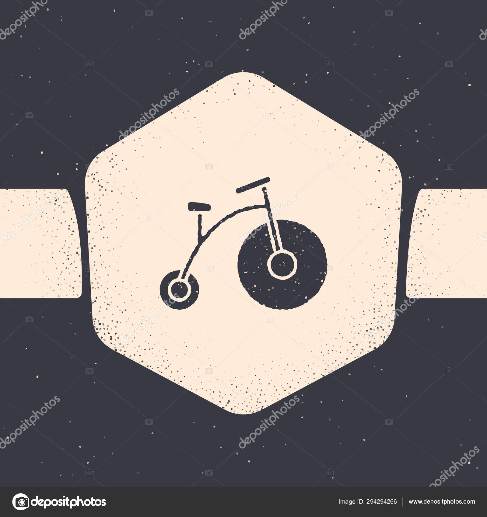 old bike with one big wheel