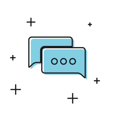 Beyaz arkaplanda siyah konuşma balonu sohbet simgesi izole edildi. İleti simgesi. İletişim ya da yorum sohbet sembolü. Vektör İllüstrasyonu