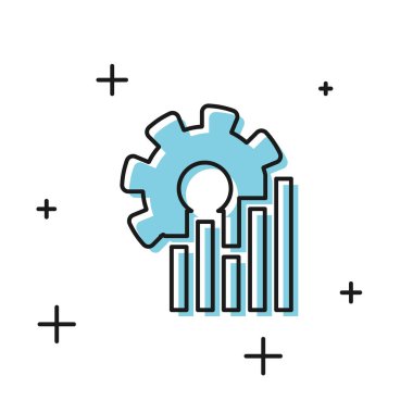 Beyaz arkaplanda siyah pasta grafiği ikonu izole edildi. Diyagram çizelgesi. Vektör İllüstrasyonu