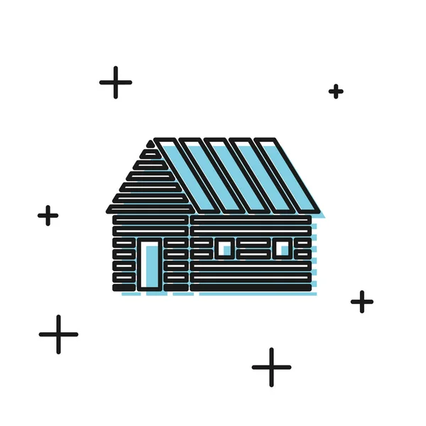 Black Farm House icoon geïsoleerd op witte achtergrond. Vector illustratie — Stockvector