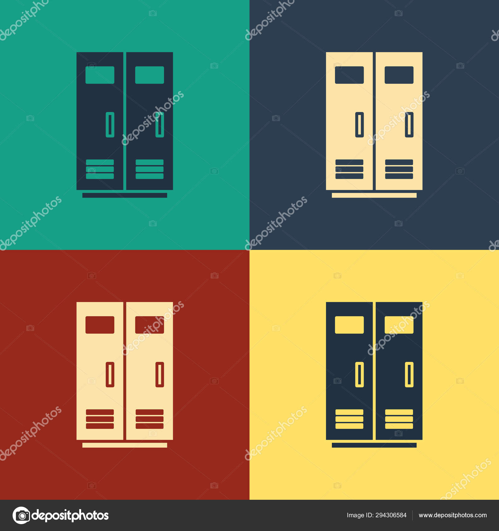 Color Locker Or Changing Room For Football Basketball Team
