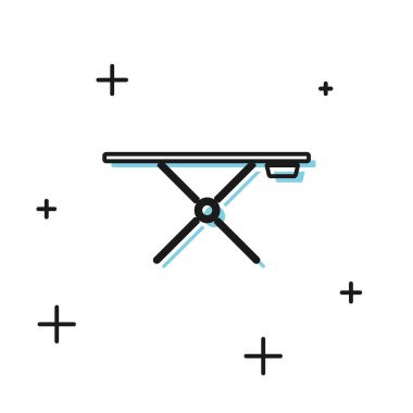 Siyah Ütü tahtası simgesi beyaz arka plan üzerinde izole. Vektör İllüstrasyonu