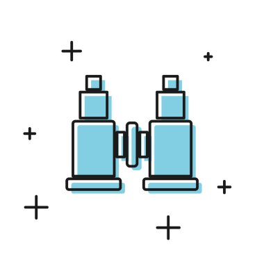 Siyah Dürbün simgesi beyaz arka plan üzerinde izole. Yazılım işaretini bulun. Casus ekipman sembolü. Vektör İllüstrasyonu