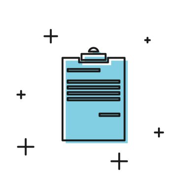 Beyaz arka planda yalıtılmış Siyah Belge simgesi. Dosya simgesi. Denetim listesi simgesi. İş konsepti. Vektör İllüstrasyonu