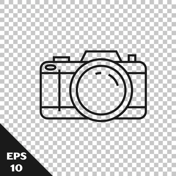 Black line Photo camera icon isolated on transparent background. Foto camera  icon. Vector Illustration - Stock Image - Everypixel