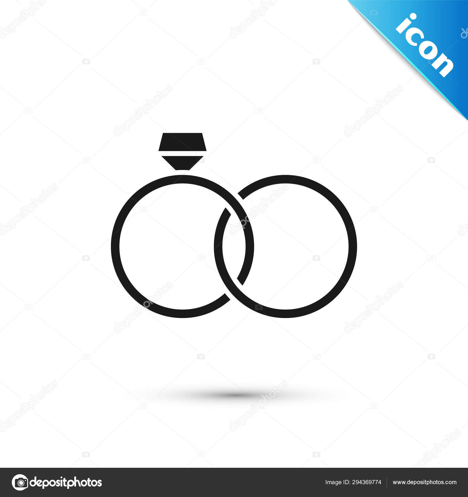 black wedding rings icon isolated on white background bride and groom jewelery sign marriage icon diamond ring icon vector illustration stock vector c vectoroksana 294369774 https depositphotos com 294369774 stock illustration black wedding rings icon isolated html