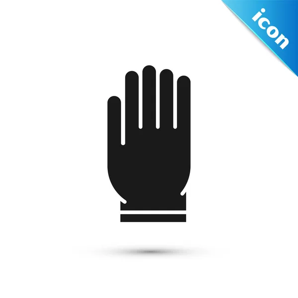 Czarny ogród rękawice ikona izolowane na białym tle. Gumowa Rękawica znak. Ochrona rąk w rolnictwie, bezpieczeństwo rękawic. Ilustracja wektorowa — Wektor stockowy