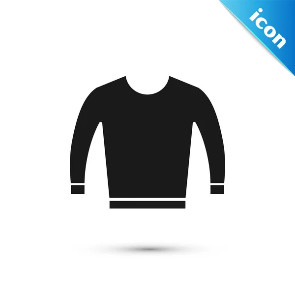 흰색 배경에 격리 된 검은 색 스웨터 아이콘입니다. 풀오버 아이콘입니다. 벡터 일러스트레이션 — 스톡 벡터