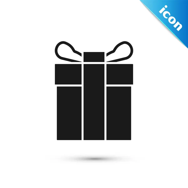 Schwarzes Geschenk-Box-Symbol isoliert auf weißem Hintergrund. Vektorillustration — Stockvektor
