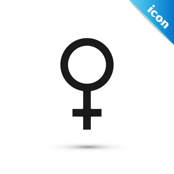 Black Female gender symbol icon isolated on white background. Venus symbol. The symbol for a female organism or woman. Vector Illustration — Stock Vector