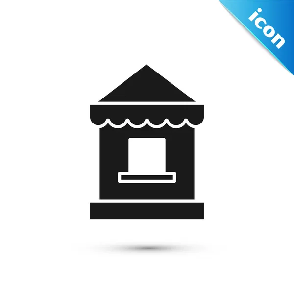 Black Ticket box office icon isolated on white background. Ticket booth for the sale of tickets for attractions and sports. Vector Illustration — Stock Vector