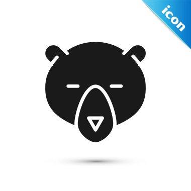 Siyah Ayı baş simgesi beyaz arka plan üzerinde izole. Vektör İllüstrasyonu