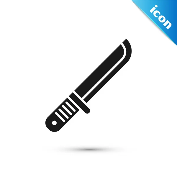 Schwarzes Jägermesser-Symbol auf weißem Hintergrund. Taschenmesser. Vektorillustration — Stockvektor