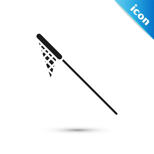 Icono de red de pesca negro aislado sobre fondo blanco. Aparejos de pesca. Ilustración vectorial — Vector de stock