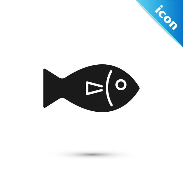 Ícone de peixe preto isolado no fundo branco. Ilustração vetorial — Vetor de Stock