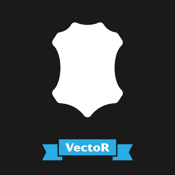Wit Lederen icoon geïsoleerd op zwarte achtergrond. Vector Illustratie — Stockvector
