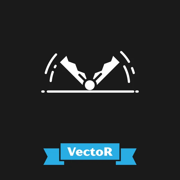 Weiße Falle Jagd Symbol isoliert auf schwarzem Hintergrund. Vektorillustration — Stockvektor