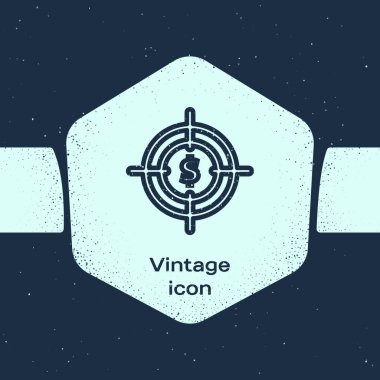 Grunge line Saat 24 saat simgesi mavi arka plan üzerinde izole. Tüm gün döngüsel simge. 24 saat hizmet sembolü. Tek renkli vintage çizim. Vektör İllüstrasyonu