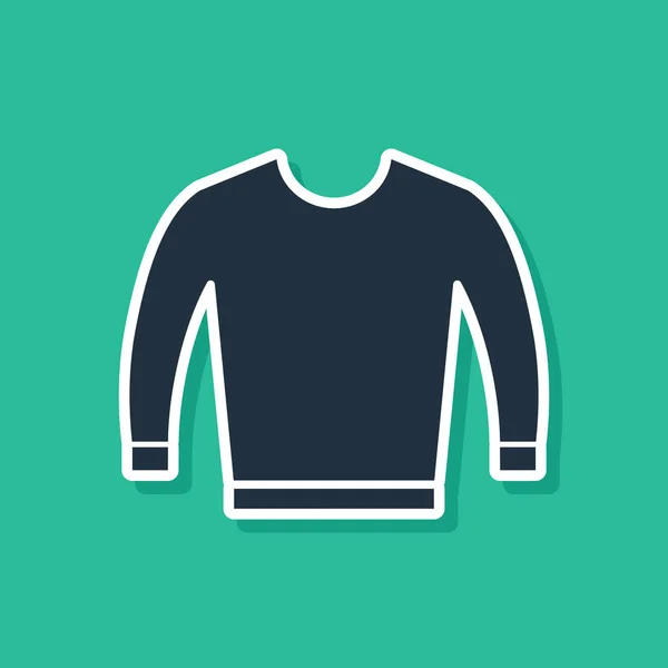 Jersey azul icono aislado sobre fondo verde. Icono del jersey. Ilustración vectorial — Vector de stock