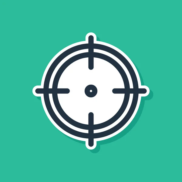 Blue Target sport pour tir icône de compétition isolé sur fond vert. Nettoyer la cible avec des numéros pour le champ de tir ou de tir. Illustration vectorielle — Image vectorielle