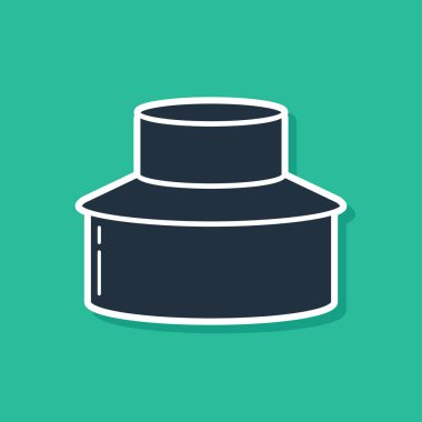 Mavi Arıcı yeşil arka plan üzerinde izole şapka simgesi korumak ile. Özel koruyucu üniforma. Vektör İllüstrasyonu