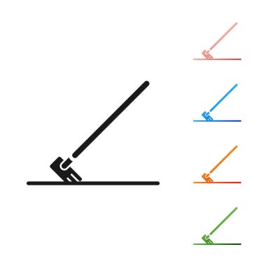 Siyah Bahçe beyaz arka plan üzerinde izole çalışma simgesi komisyon. Bahçecilik, tarım, tarım için bir araç. Yer kültivatör. Simgeleri renkli ayarlayın. Vektör İllüstrasyonu