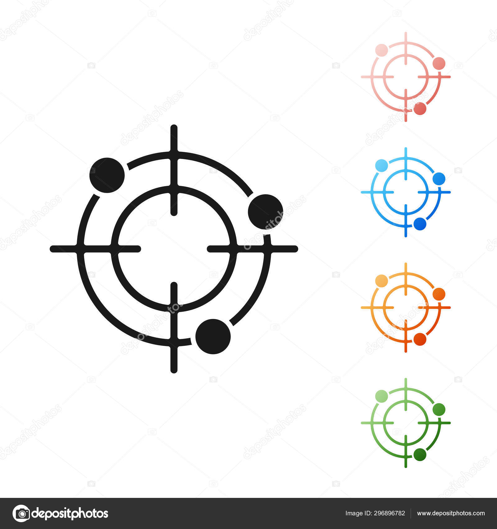 Black Target Sport For Shooting Competition Icon Isolated On White