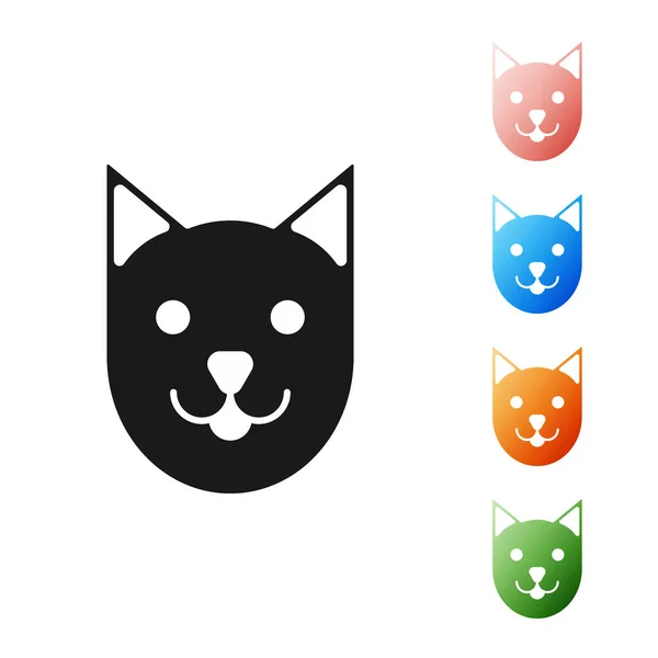 Icono Gato Negro aislado sobre fondo blanco. Establecer iconos de colores. Ilustración vectorial — Archivo Imágenes Vectoriales