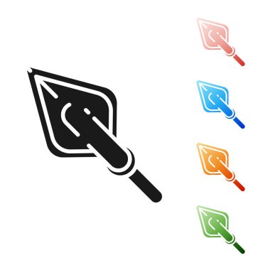 Siyah Hipster ok ucu simgesi beyaz arka planda yalıtılmış. Simgeleri renkli ayarlayın. Vektör İllüstrasyonu